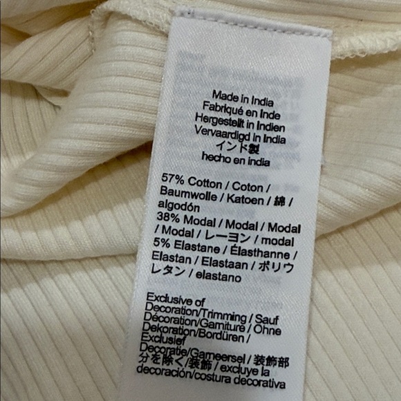 NWT J Crew Vintage Ribbed boatneck Long Sleeve T lettuce trim L Cream # CC729 - Picture 6 of 6